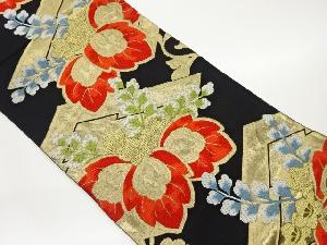 松皮菱に桐模様織出し袋帯